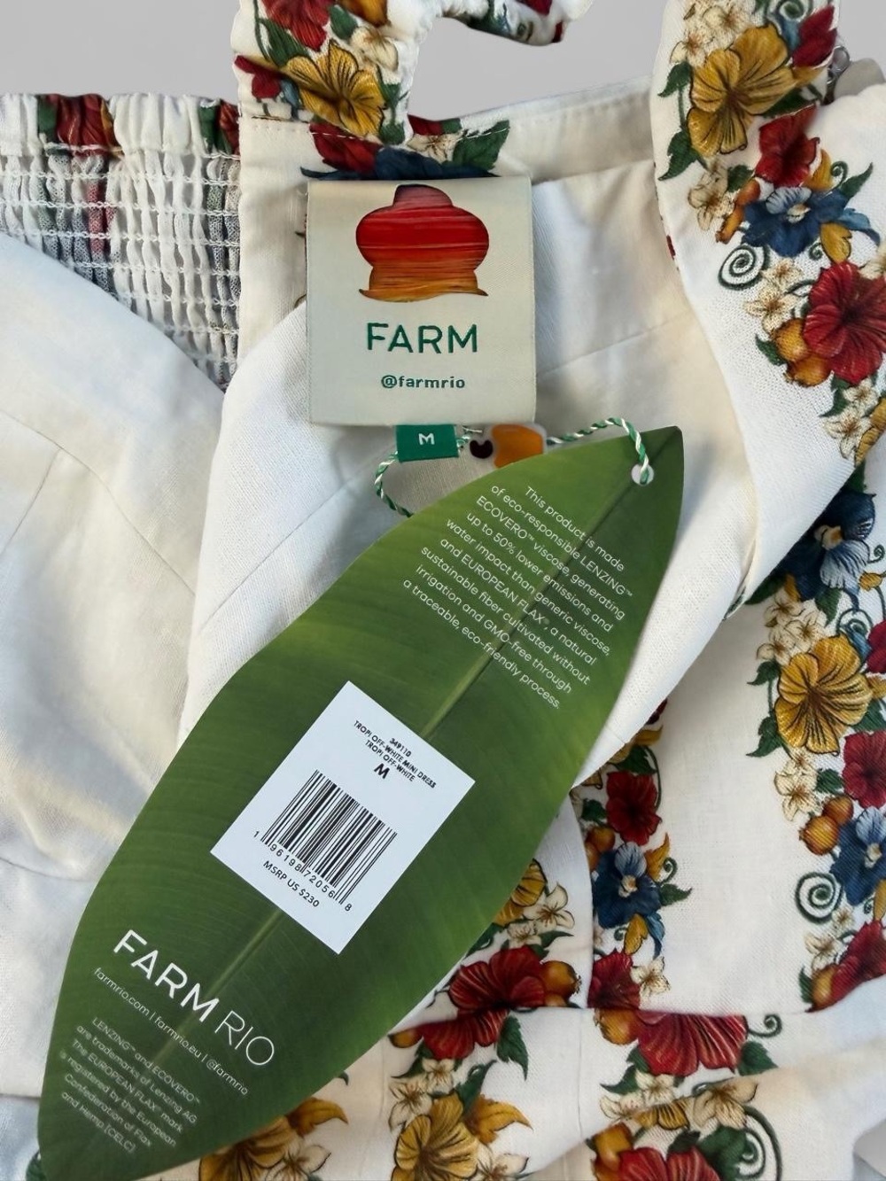 NWT FARM RIO Off-White Belted Mini Dress - Picture 5 of 12